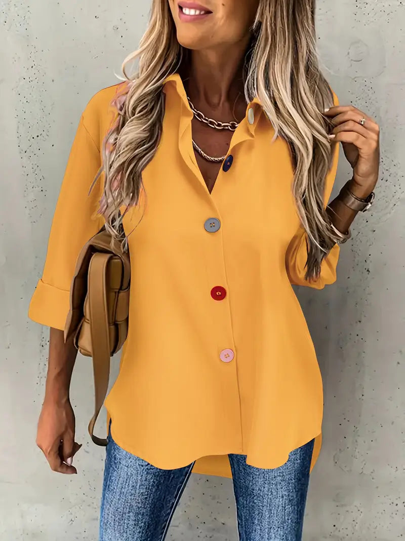 Solid Polyester Blouse