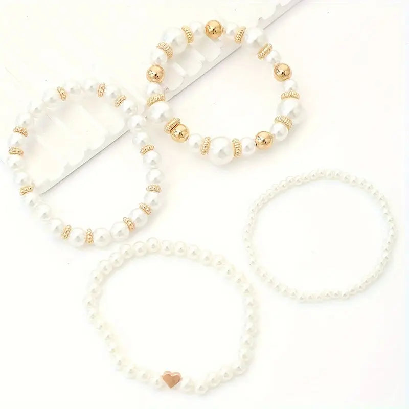 Boho Bracelet with Pearl-inspired