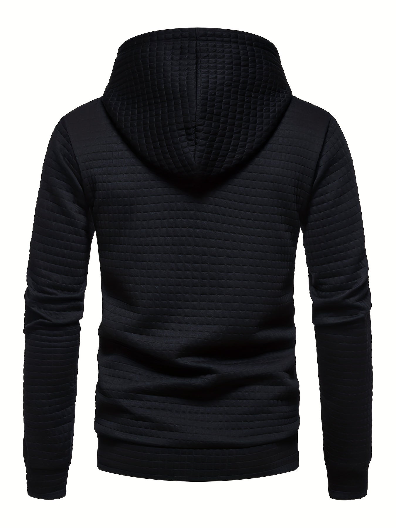 GEKM Men'S Bohemian Plaid Long Sleeve Hoodie - Cozy Jacquard Fabric Sweatshirt with Orange Accents, Casual Outdoor Jogging & Fitness Training Pullover, Regular Fit, Hooded Design, Comfortable Pullover