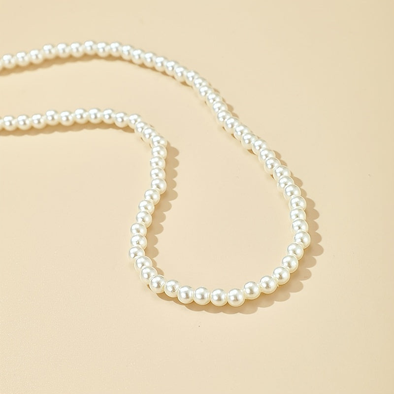 Boho Necklace with Pearl-inspired