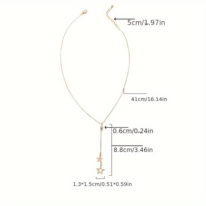Modern Necklace with Gold-tone