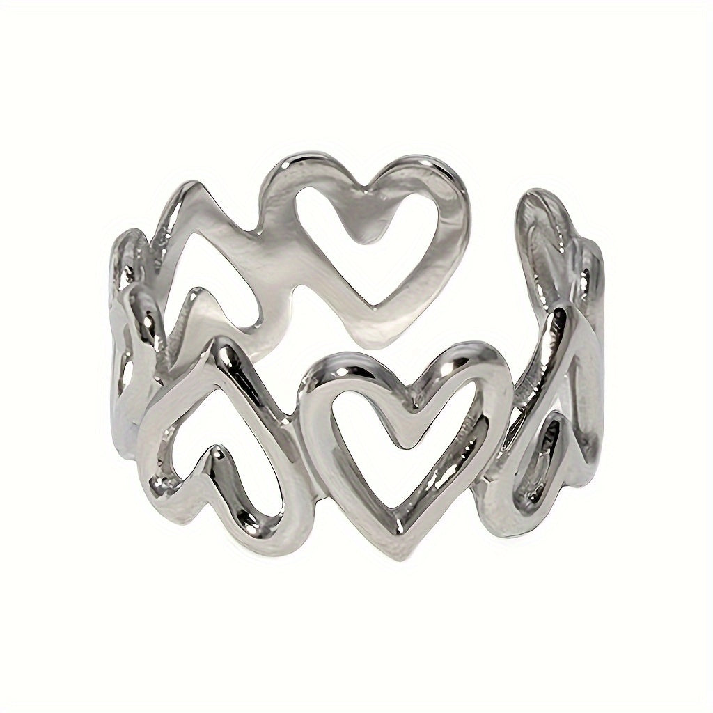 Modern 1-Piece Ring Set with Gold-tone