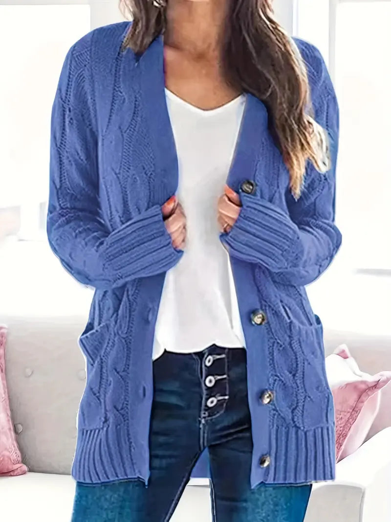 Long V-Neck Cardigan