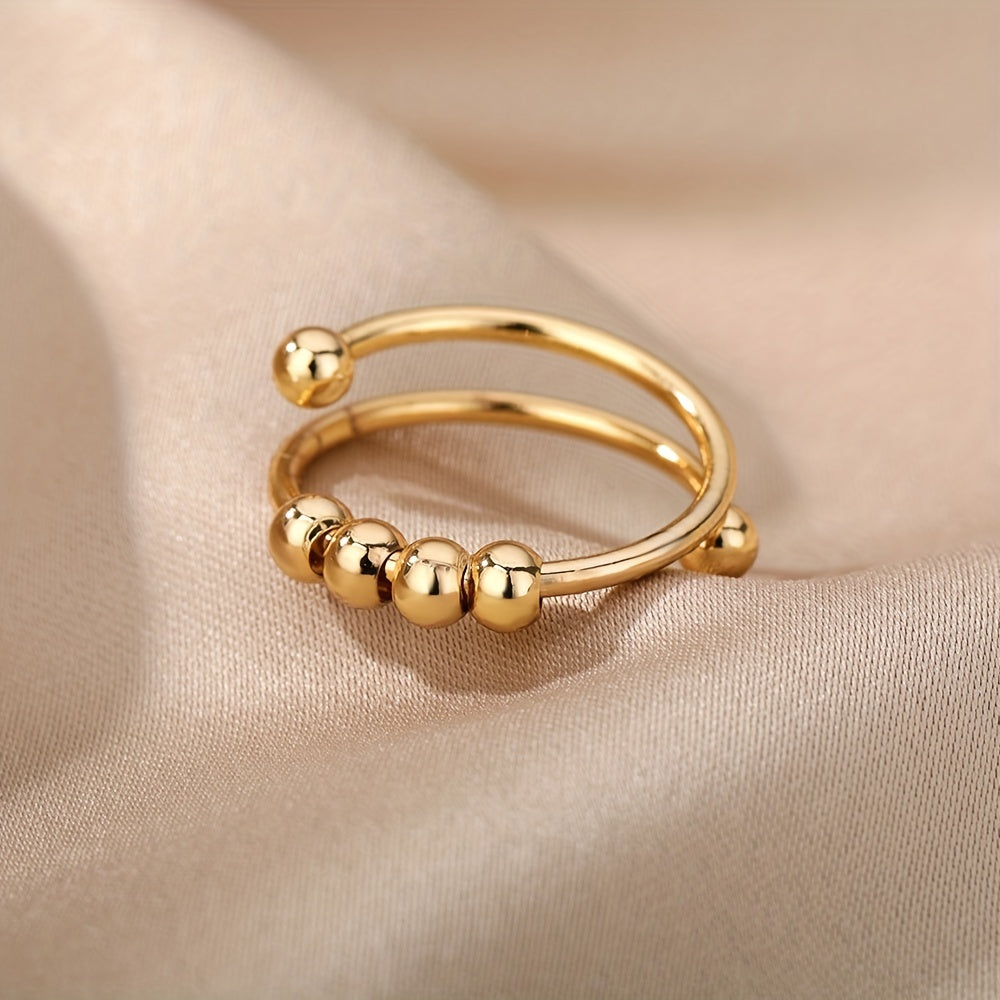 Modern Ring with Gold-tone