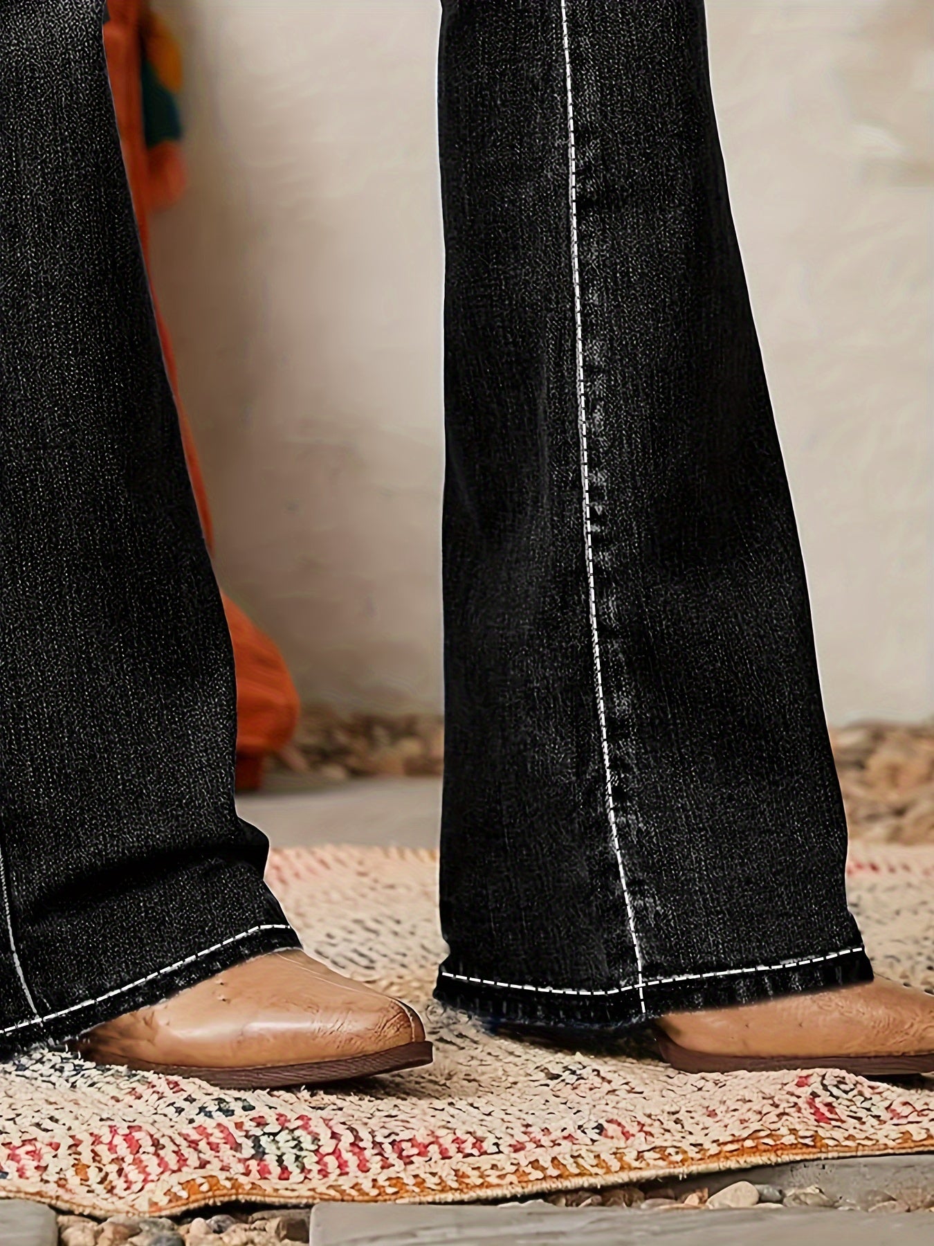 Timeless Tan Cotton Flats with Button