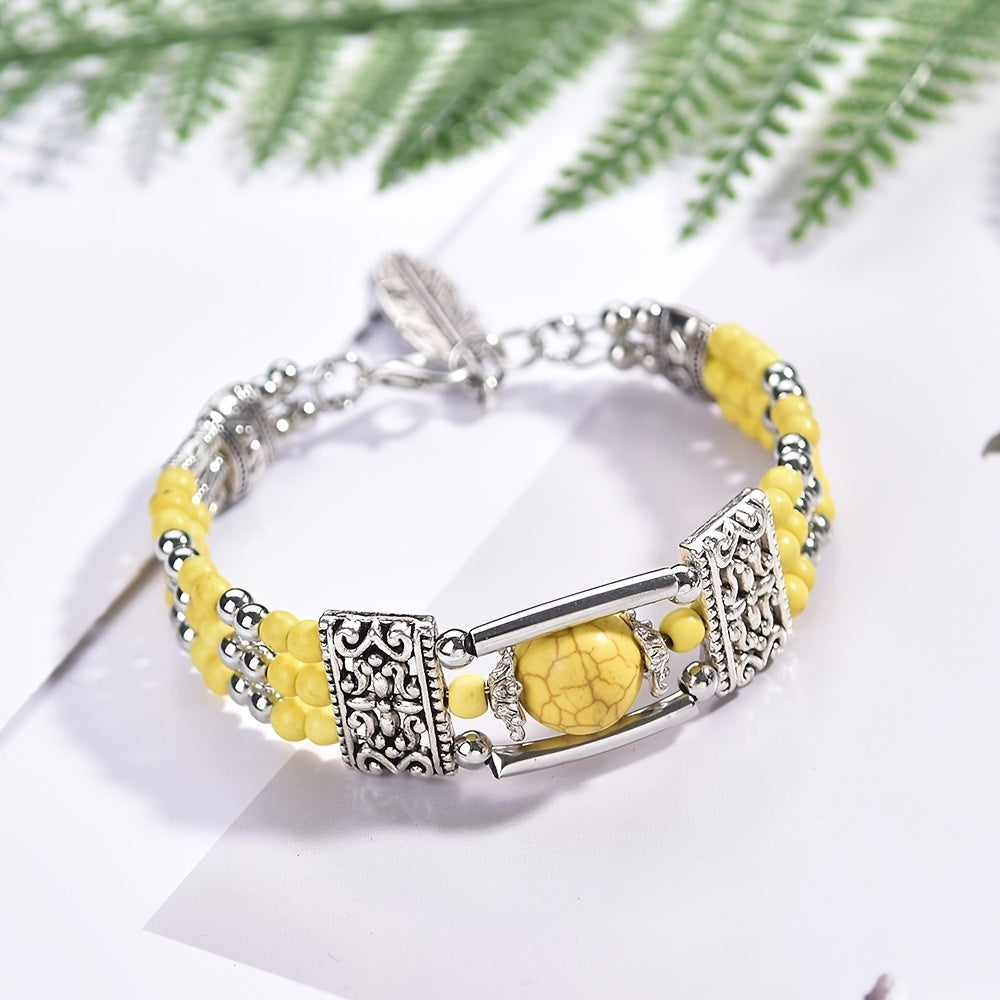 Boho Bracelet with Silver-tone