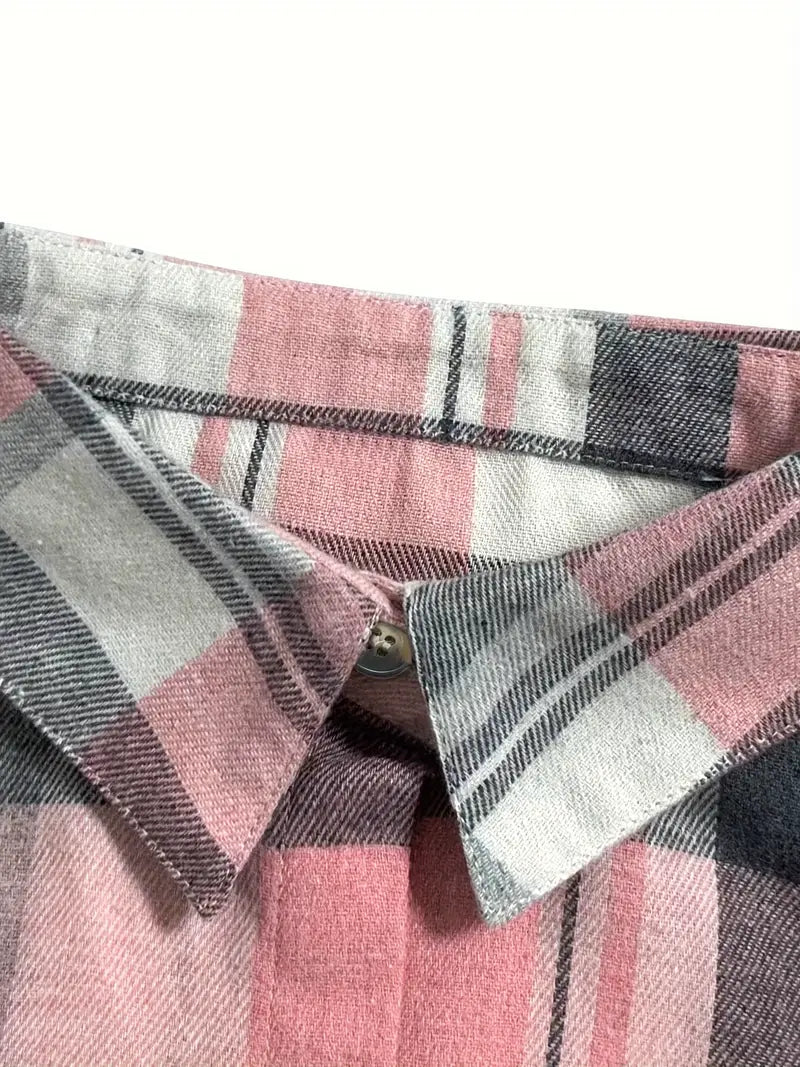 Plaid Spandex Blouse
