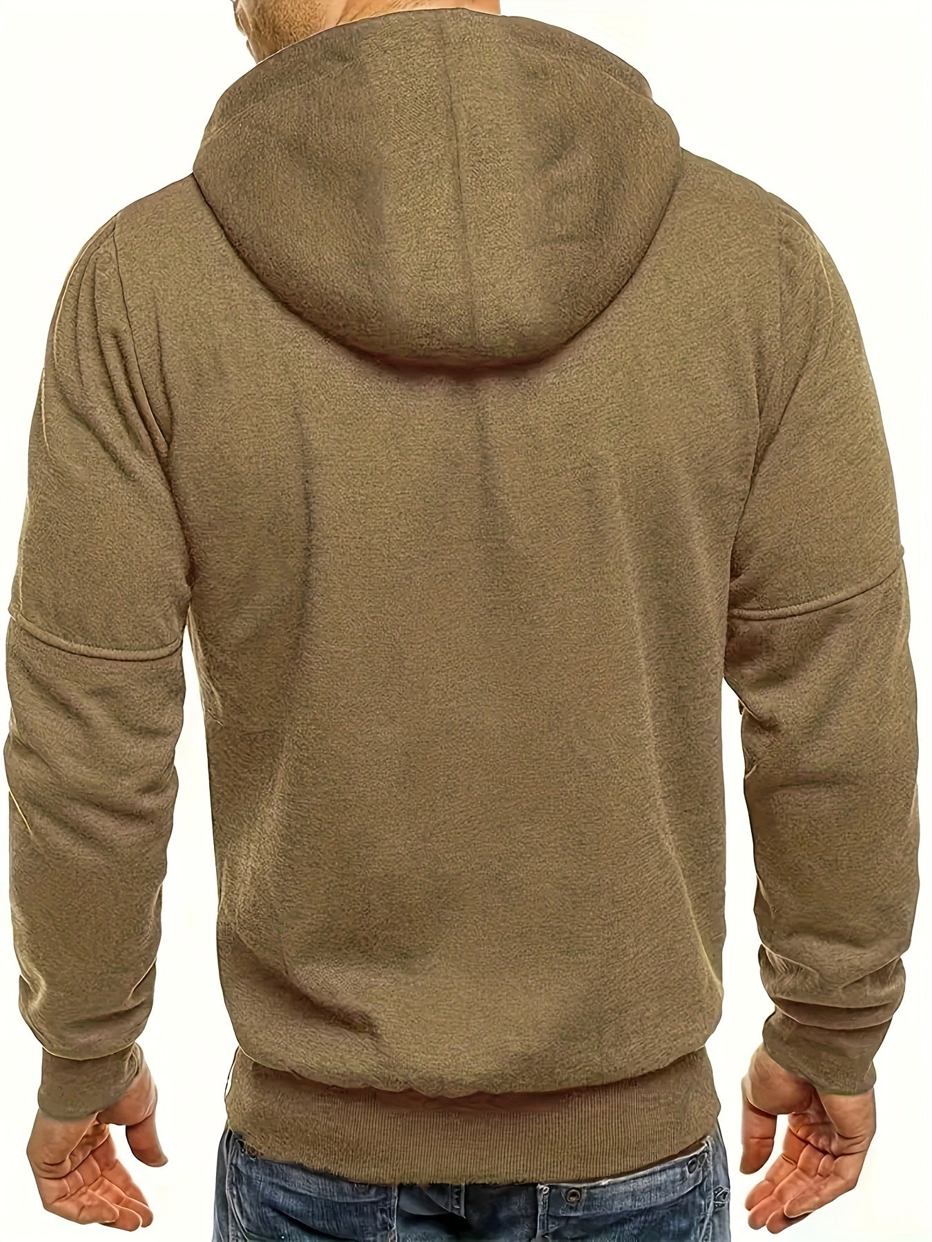 Men'S Heavyweight Hooded Jacket - Full-Zip Front Closure, Hooded Sportswear Coat for Gym, Running, Casual Outfits - Machine Washable Outerwear for Fall/Winter - Available in Black/Gray/Blue/Red/ - Ideal for Everyday & Formal Events,