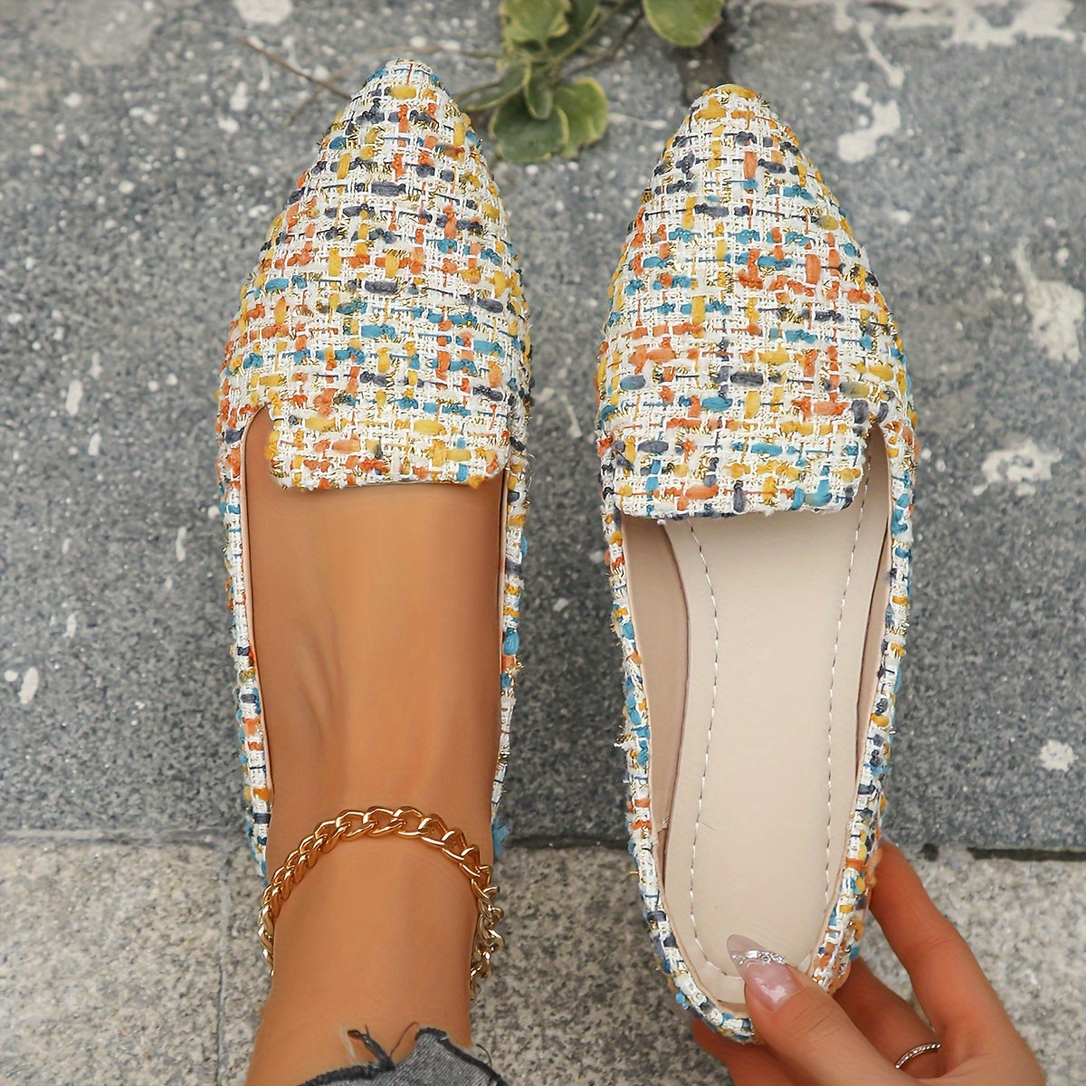 Timeless Plaid Flats with Slip-On