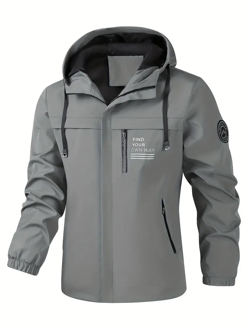 Polyester Hooded Zip Long Sleeve Jacket