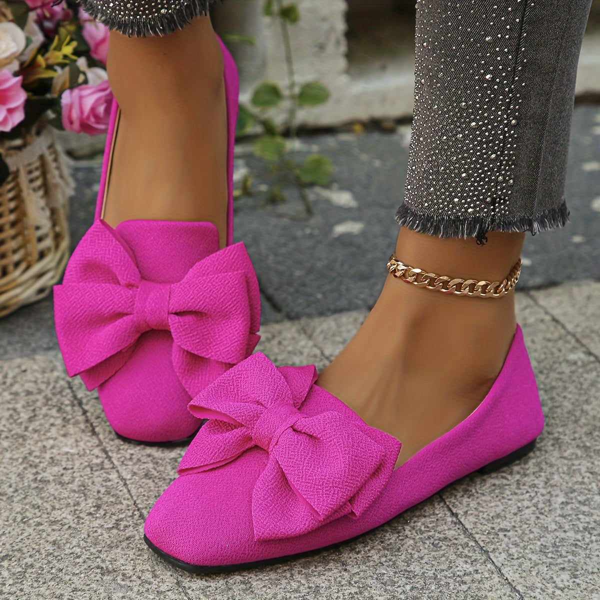 Timeless Red Vegan Leather Flats with Slip-On