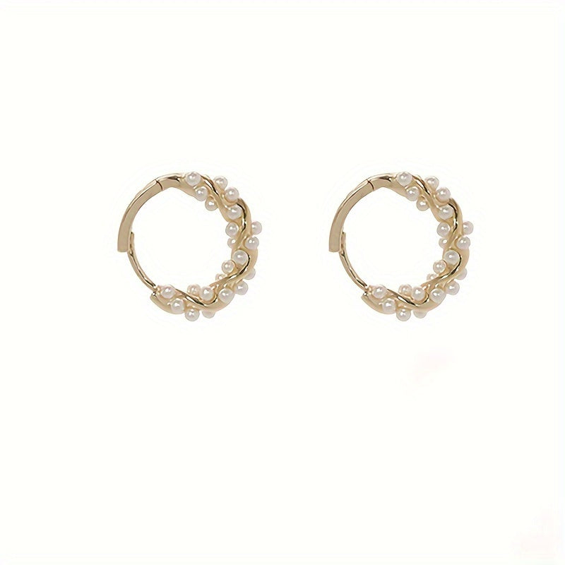 Modern Earrings with Pearl-inspired