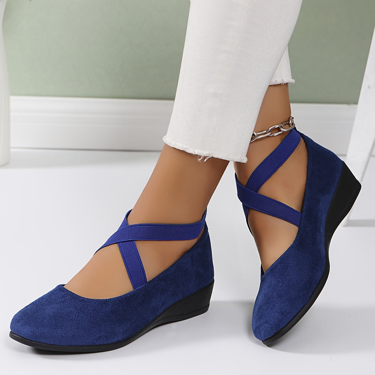 Timeless Red Vegan Leather Wedge Sandals with Wedge