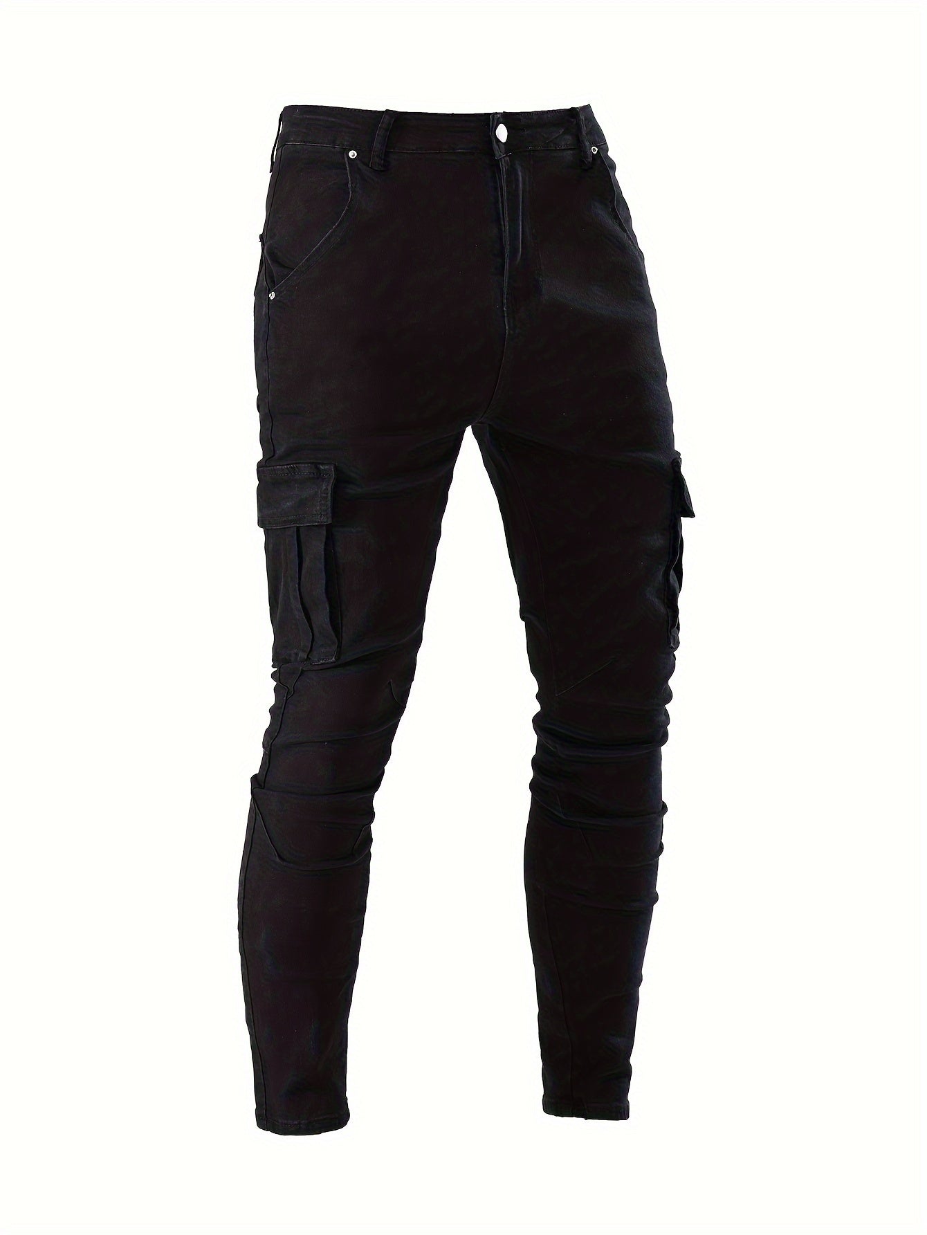 Men's Skinny Jeans - Stretch Work Pants with Slim Fit, All-Season Stretch Denim for Casual & Formal Outfits - Non-See-Through Streetwear Trousers, Versatile Clothing, Contemporary Fashion, Durable Fabric, Stylish Bottoms, Urban Style