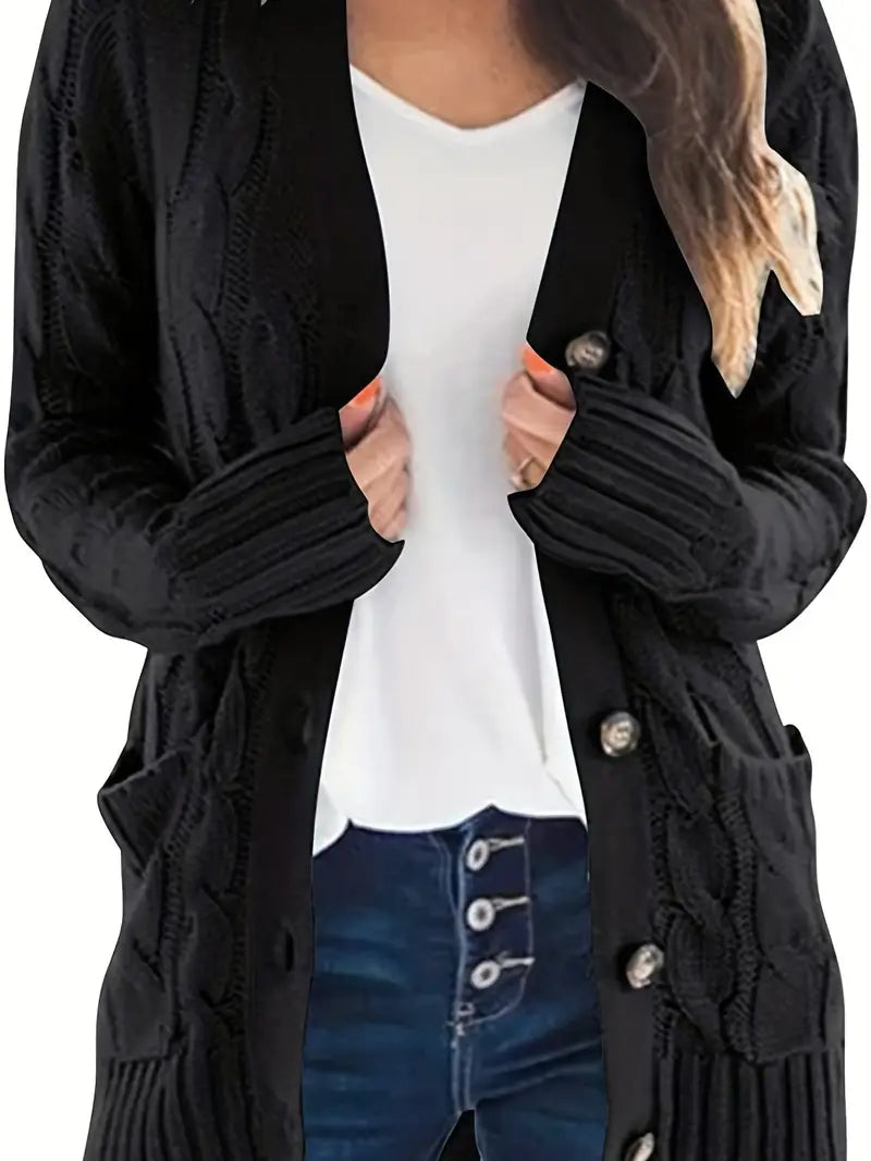 Long V-Neck Cardigan