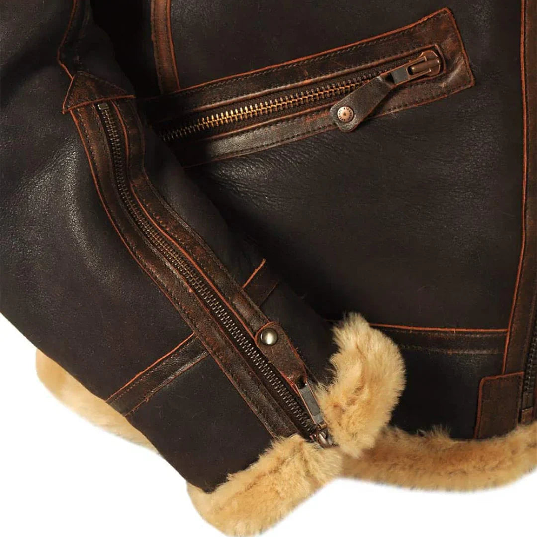 ANDREI I FLEECE-LINED LEATHER JACKET