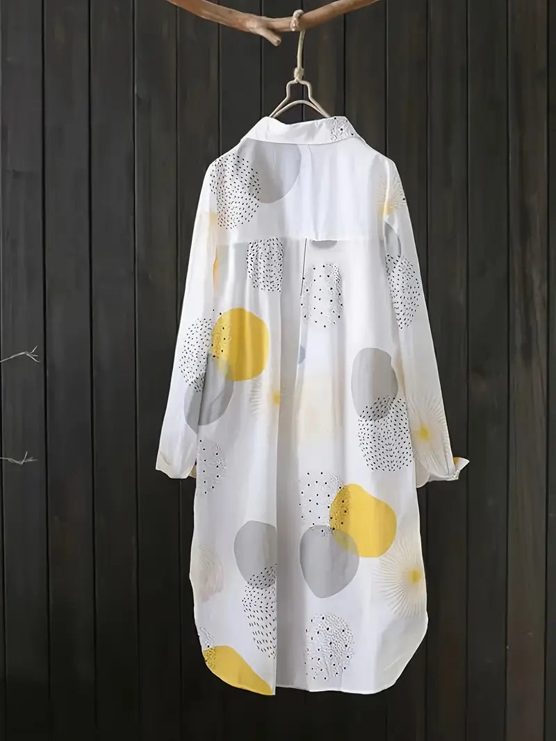 Geometric Polyester Blouse Lightweight