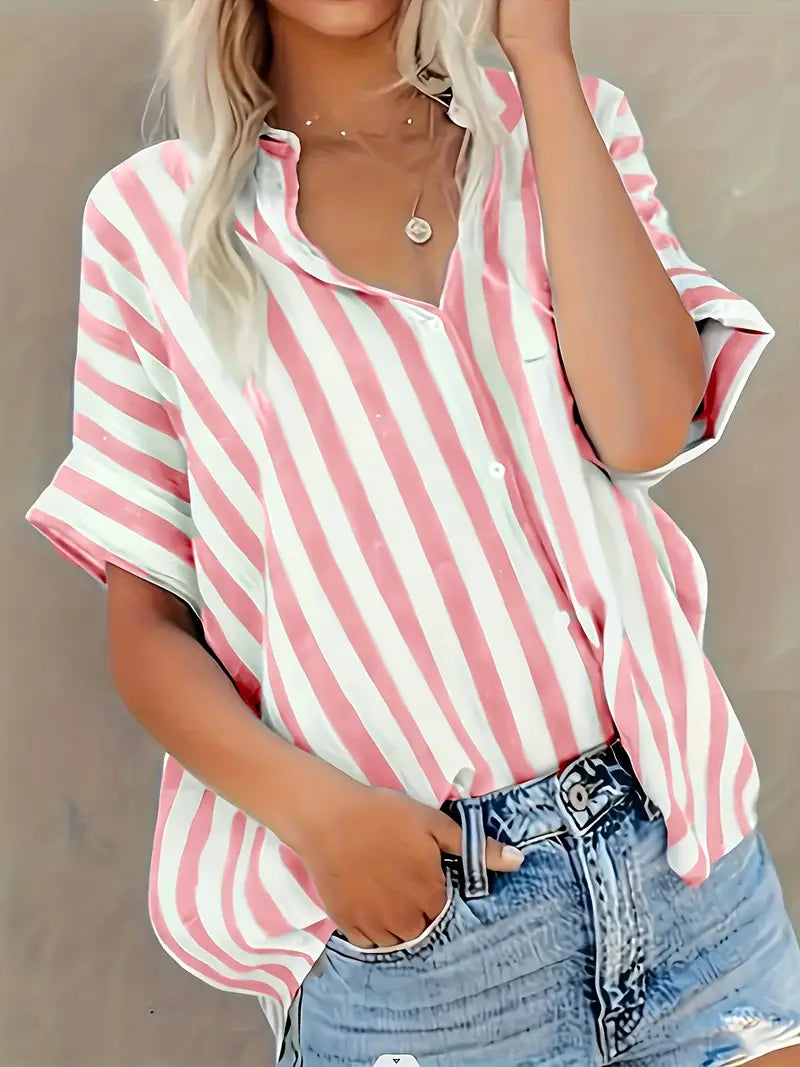Striped Polyester Cardigan