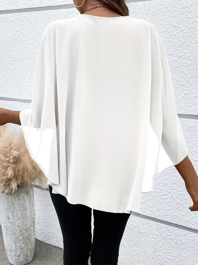 Solid Polyester Blouse