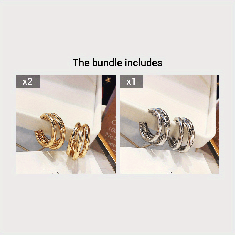 Modern Earrings with Silver-tone