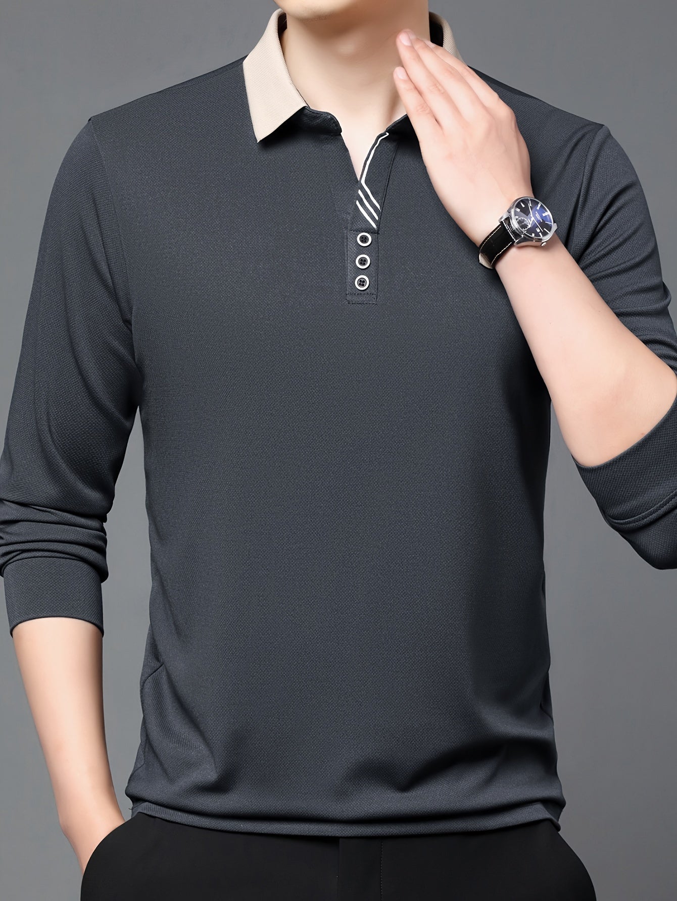Men's Lightweight Long Sleeve Shirt - Breathable, Stretch Fabric for Golf & Business Casual Wear