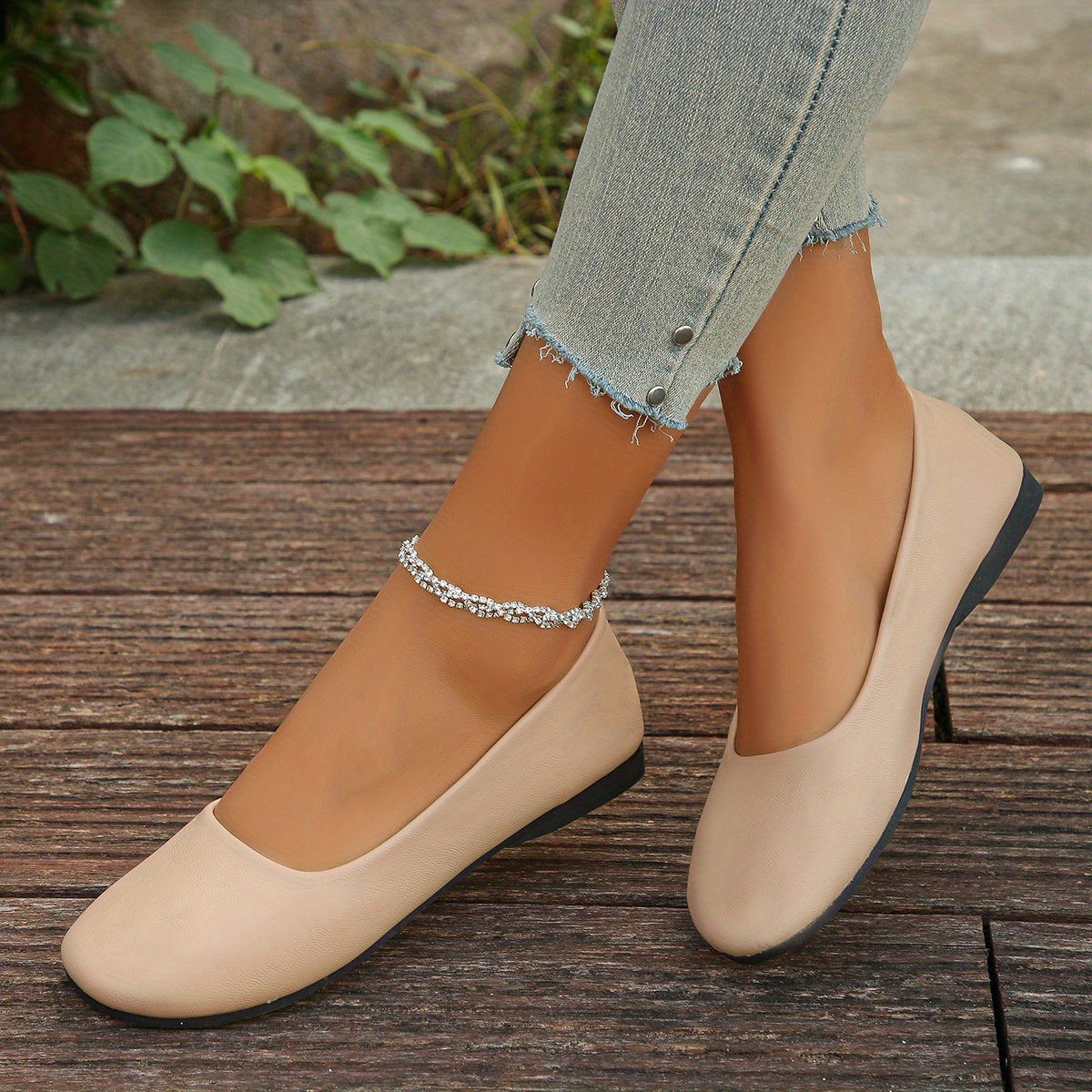 Elegant Tan Heels with Slip-On