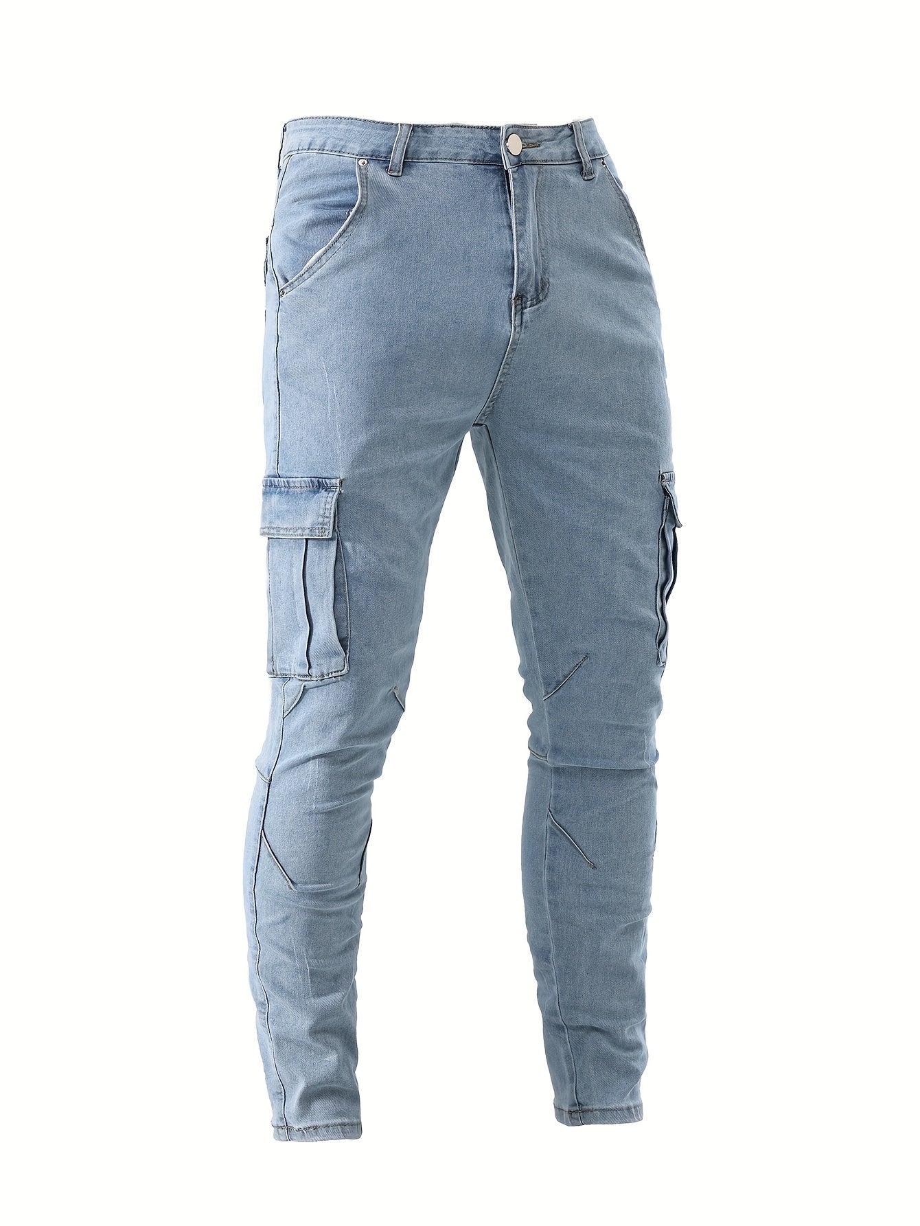 Men's Skinny Jeans - Stretch Work Pants with Slim Fit, All-Season Stretch Denim for Casual & Formal Outfits - Non-See-Through Streetwear Trousers, Versatile Clothing, Contemporary Fashion, Durable Fabric, Stylish Bottoms, Urban Style