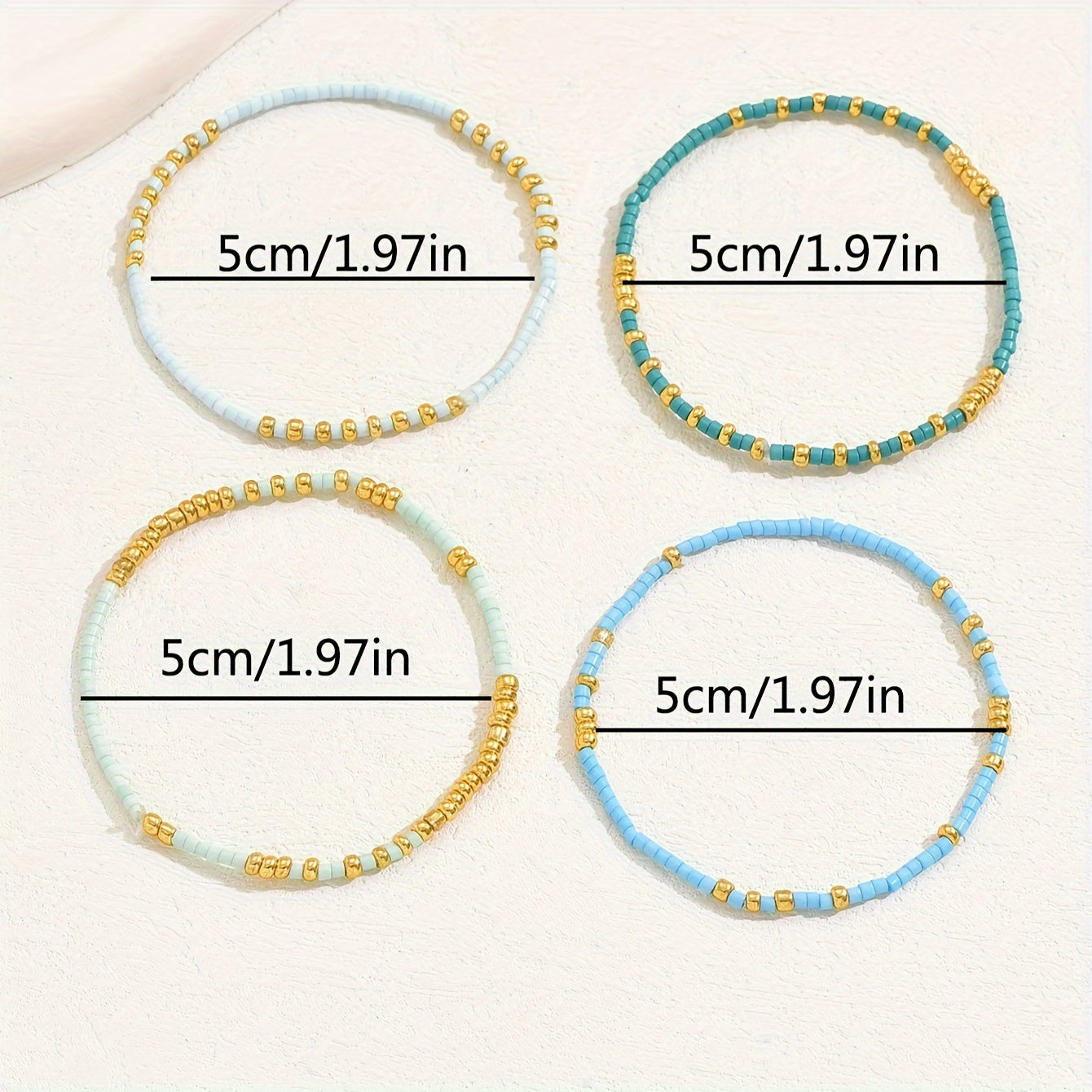 Boho 4-Piece Bracelet Set with Polished finish