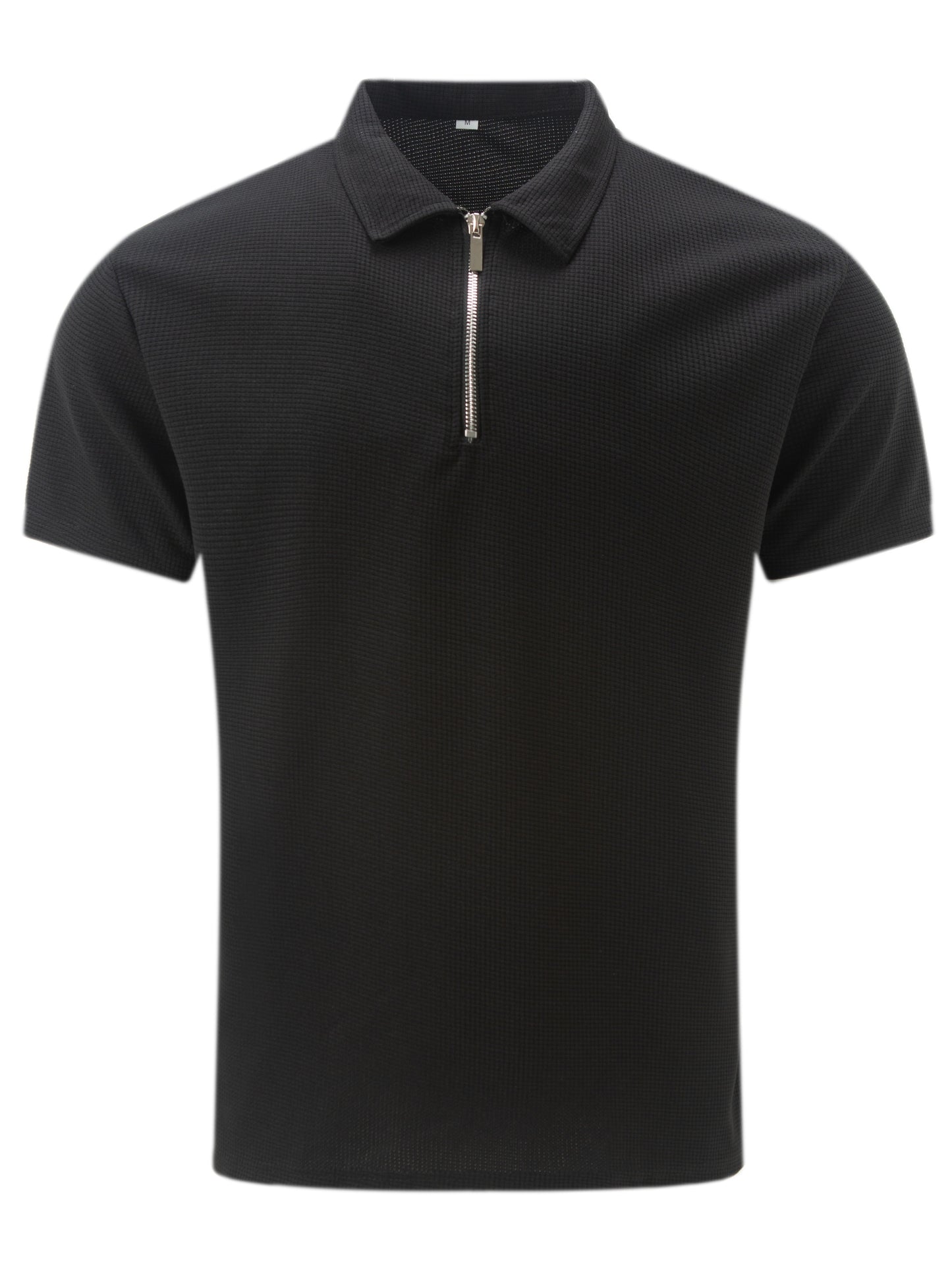 Men's Solid Short Sleeve Zipper Shirt, Casual Male Shirt For Summer Outdoor, Gift For Men