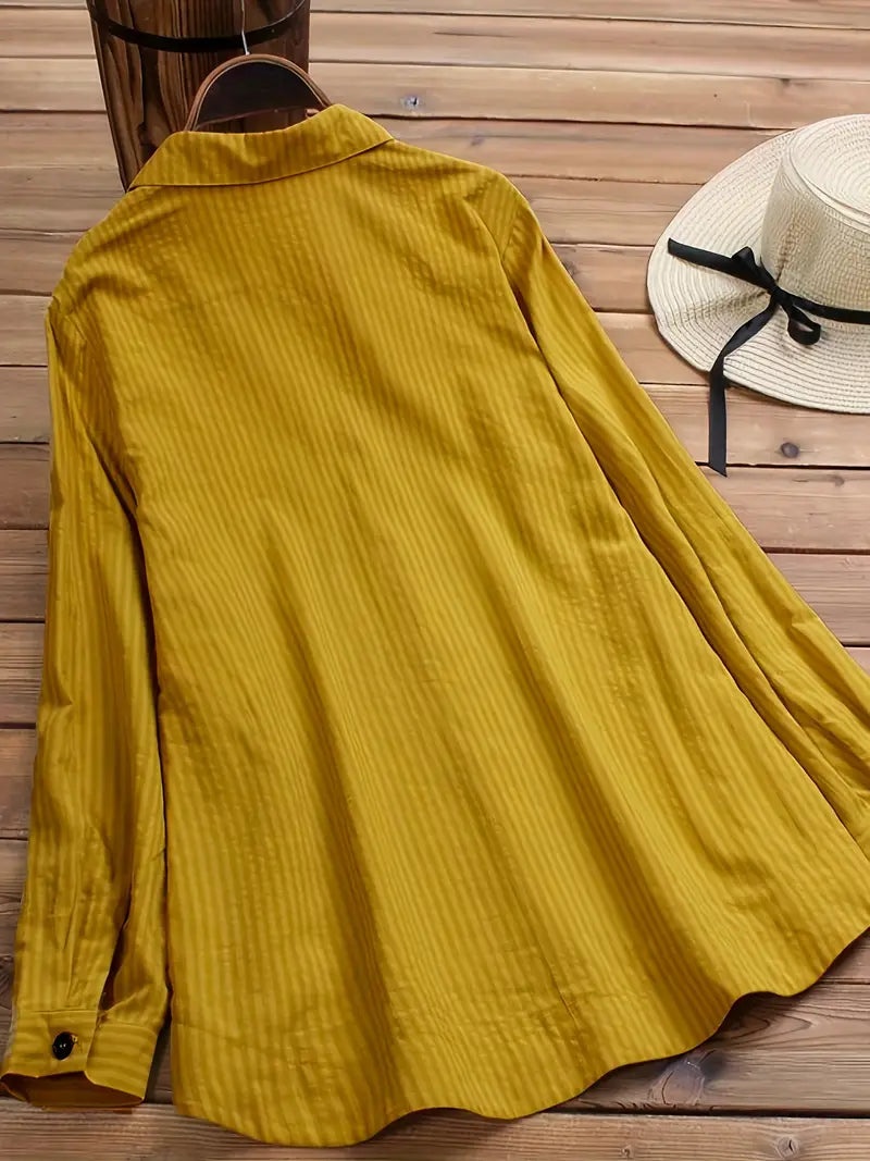 Solid Polyester Blouse Solid Side Button