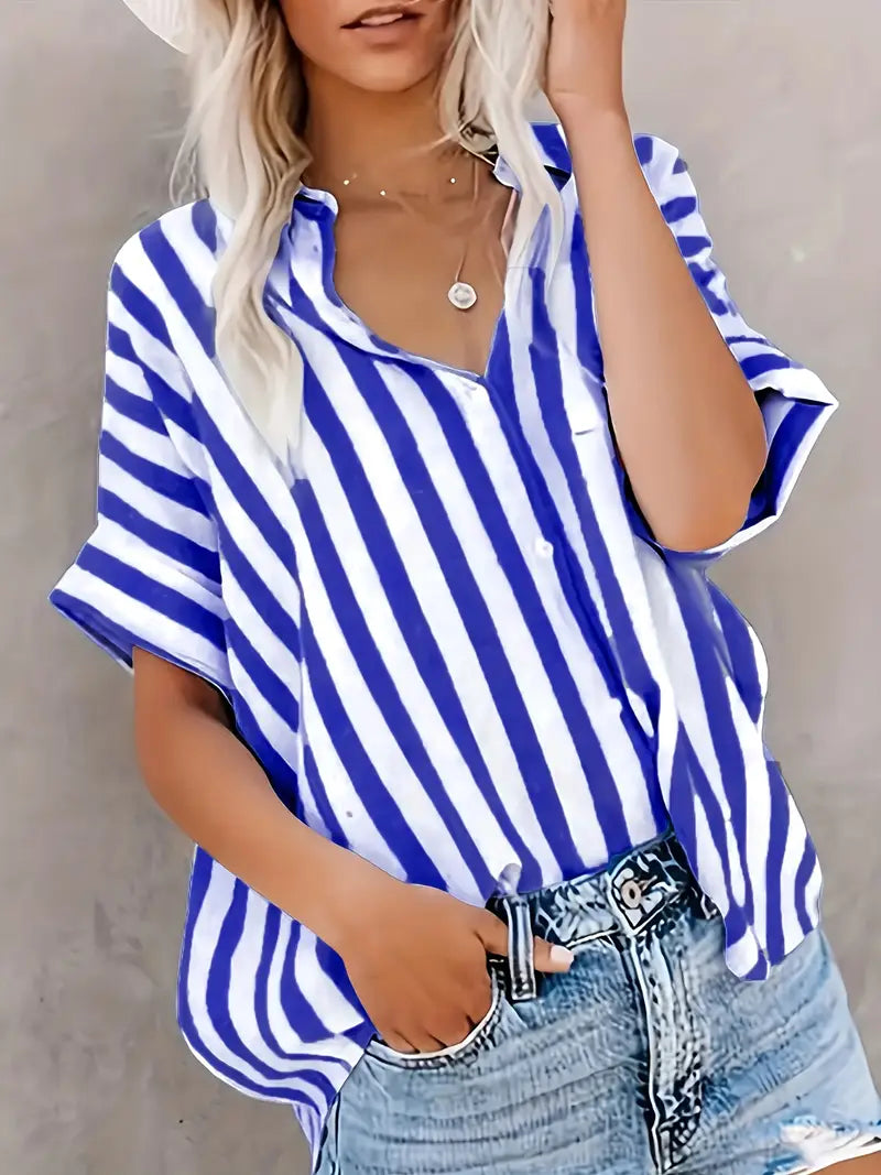 Striped Polyester Cardigan