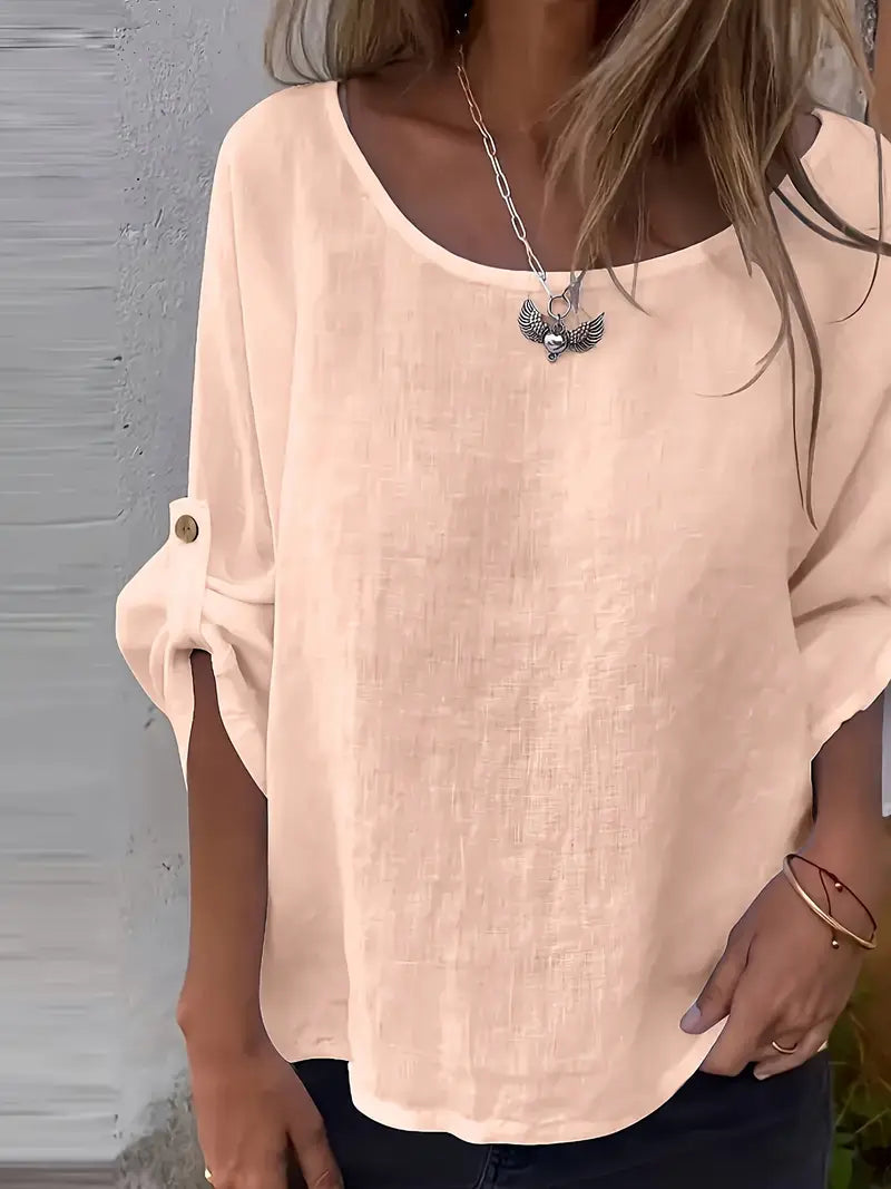 Solid Polyester Blouse