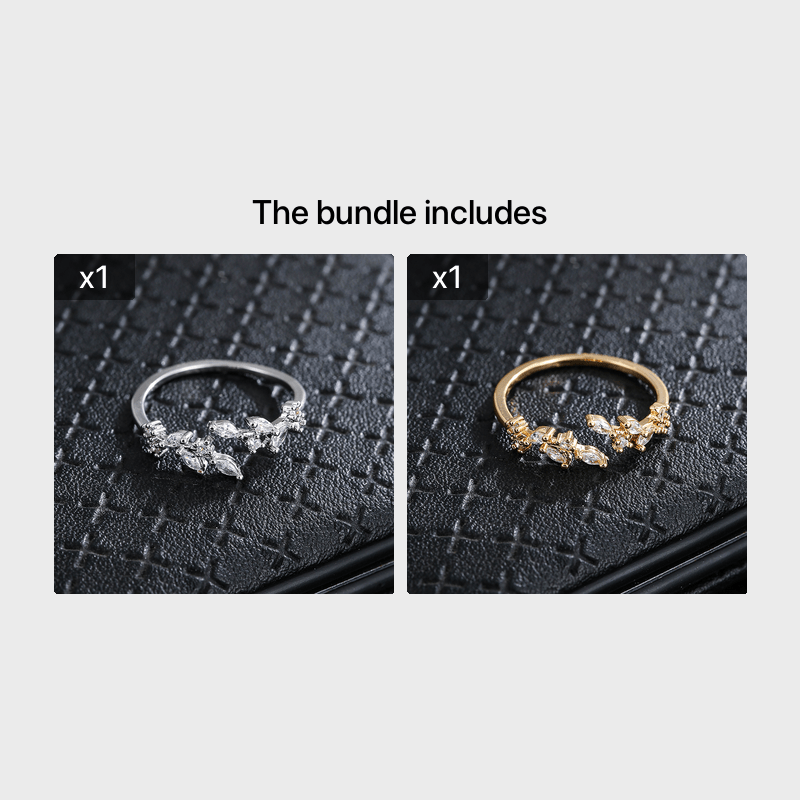 Evening 1-Piece Ring Set with Gold-tone