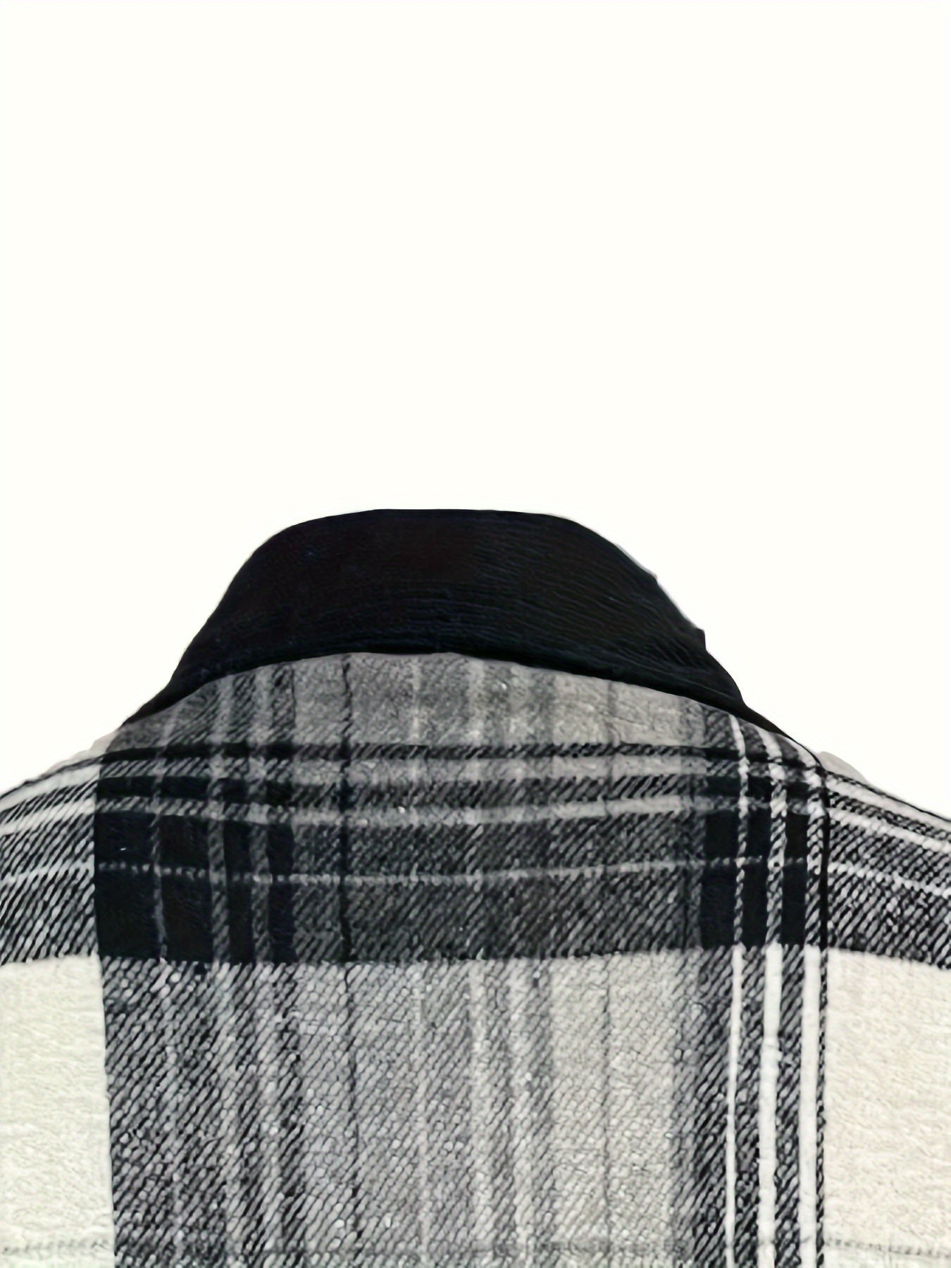 Plaid Print Drop Shoulder Jacket, Casual Lapel Neck Long Sleeve Button Front Jacket For Fall & Spring, Women's Clothing