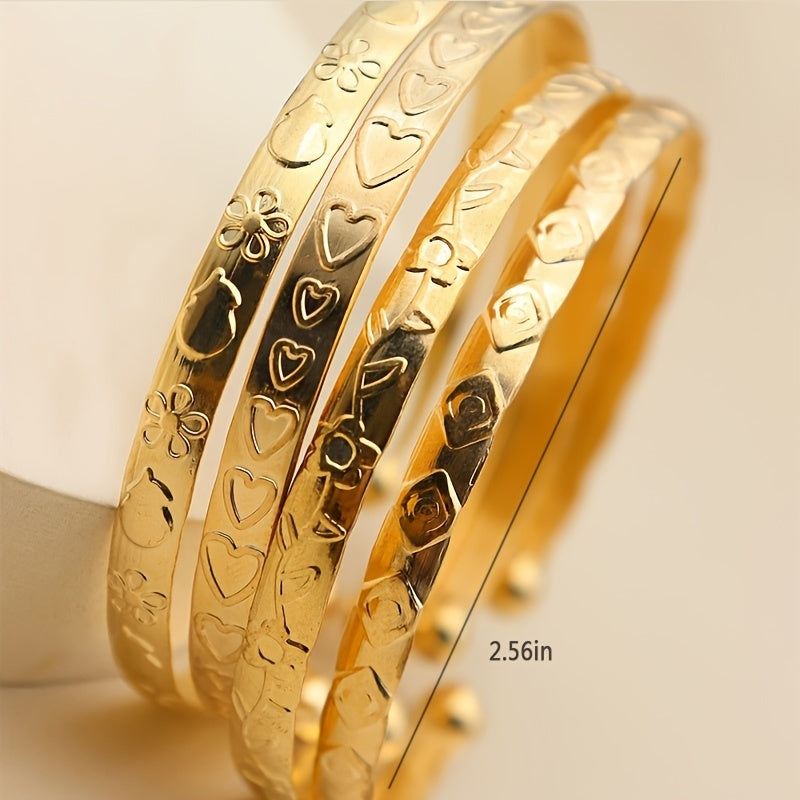 Timeless 4-Piece Bracelet Set with Gold-tone