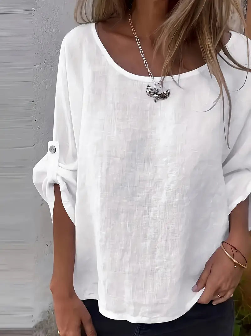 Solid Polyester Blouse
