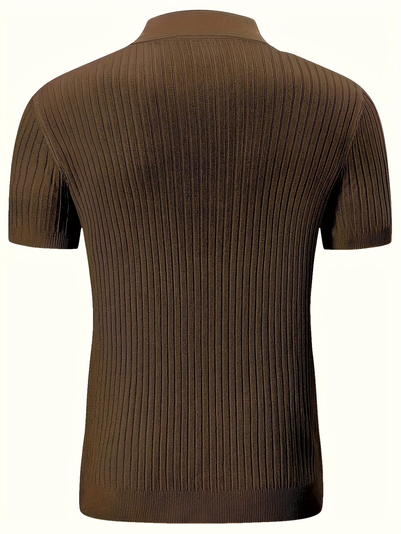 2024 New Men'S Small Hole Short Sleeve Polo Shirt Knitted Sweater - Beige, Medium Stretch, Solid Color, Regular Fit, All-Season Casual Wear, Casual Wear Sweater|Minimalist Style|Knit Construction, Sweater Vest