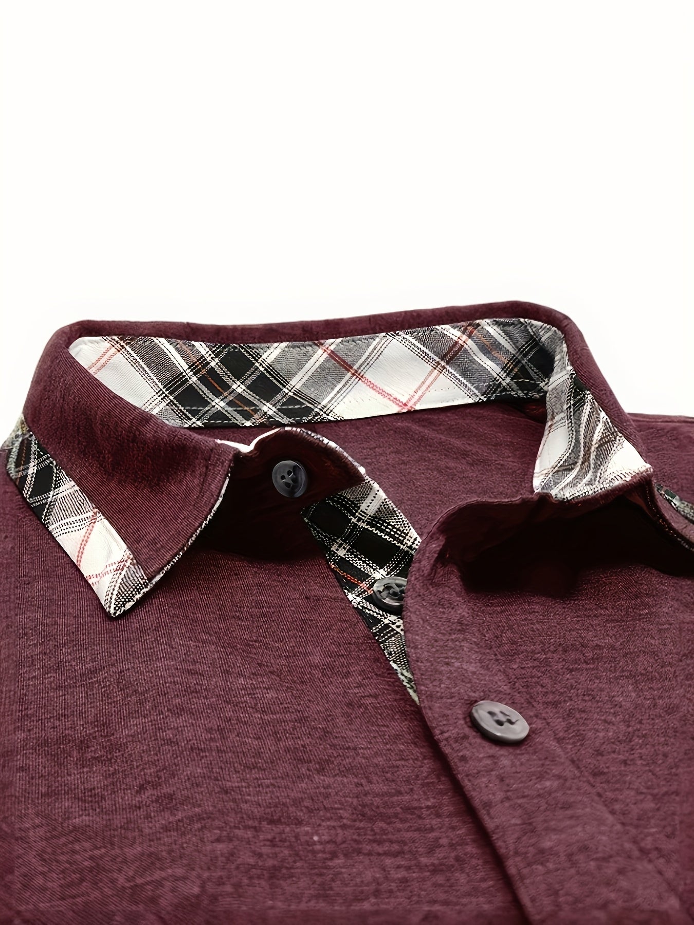 Men'S Plus Size Short Sleeve Polo Shirt with Plaid Collar and Button Details - Casual Summer Style, Regular Fit, Slight Stretch Fabric, Plus Size Shirts, PLUS SIZE