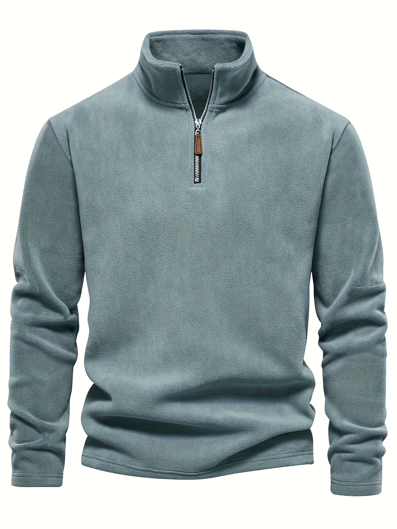 New Autumn And Winter Men'S Lamb Sweatshirt with a Stand-Up Collar, Half-Zip, Long Sleeves, Versatile European Style, Trendy Brand with Fleece Lining.