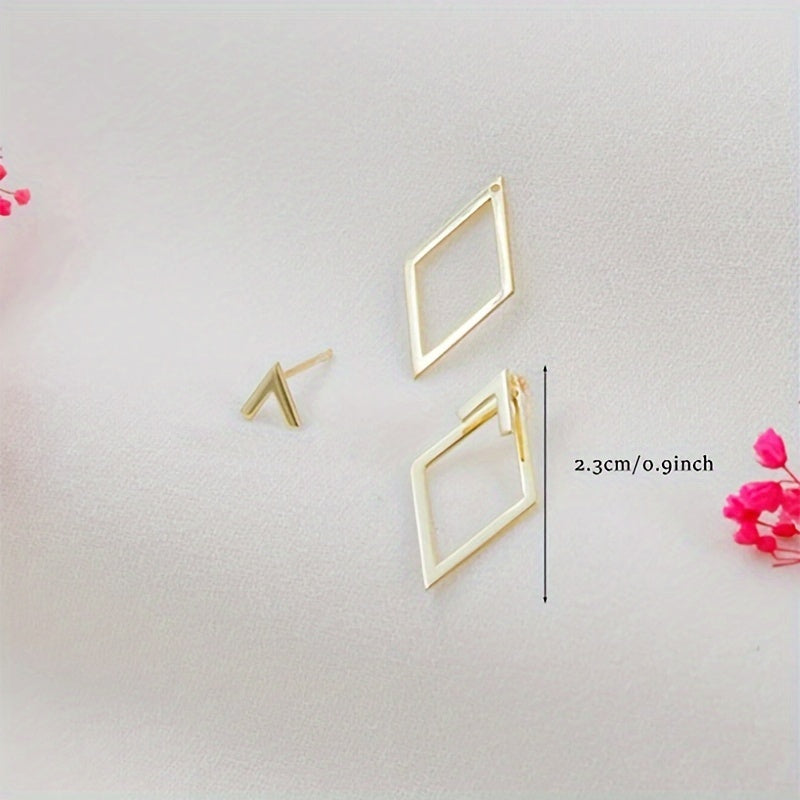 Modern Earrings with Gold-tone
