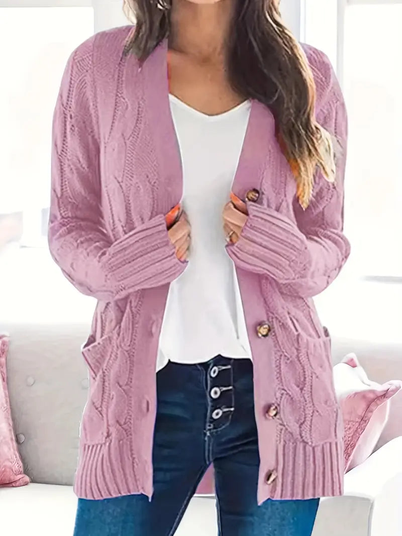 Long V-Neck Cardigan