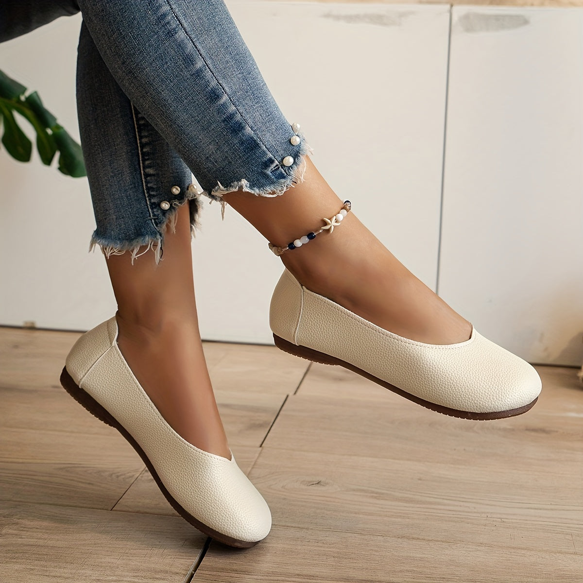 Elegant Black Vegan Leather Heels with Slip-On