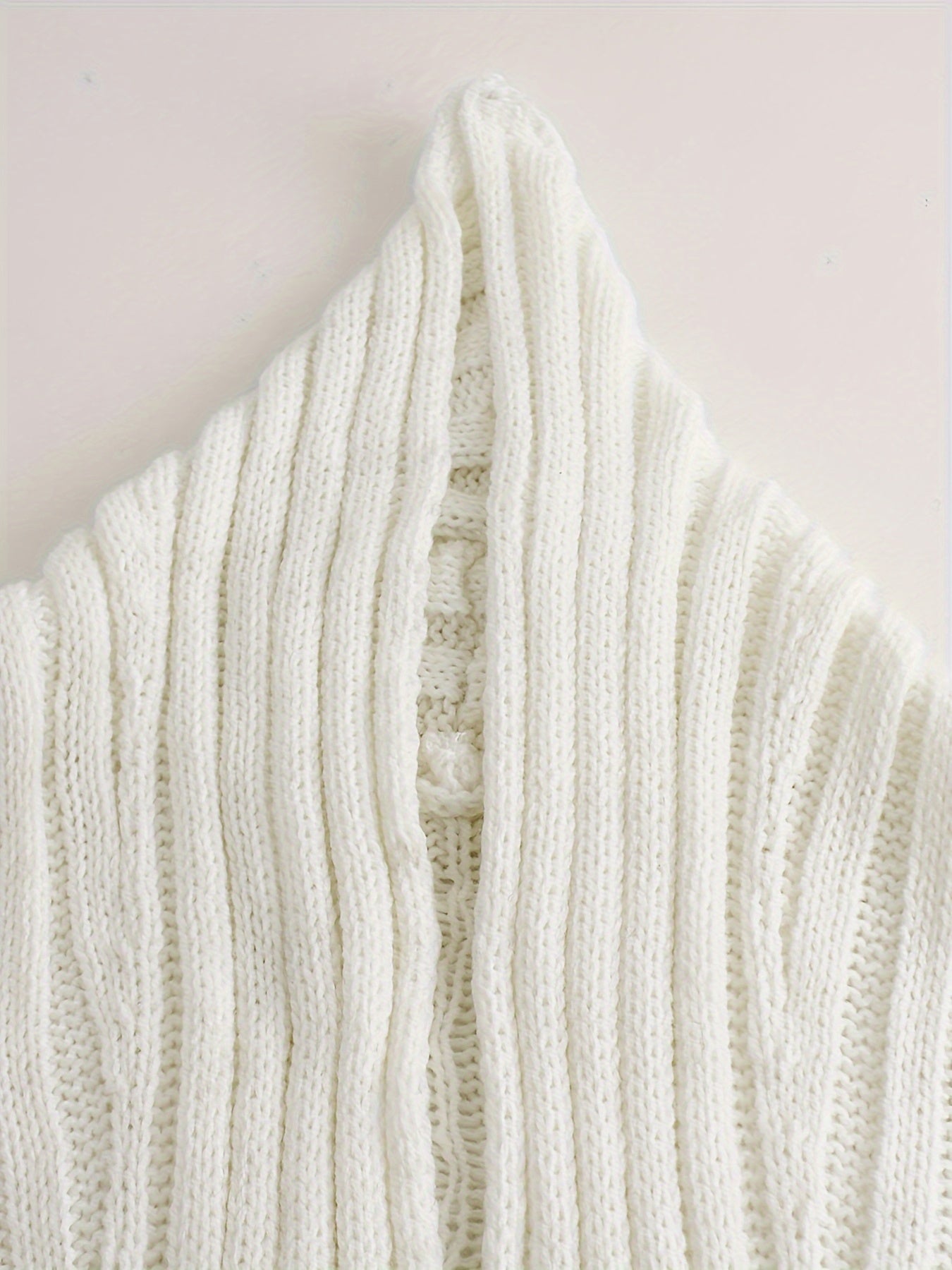 Cable Knit Drop Shoulder Cardigan, Casual Pockets Long Sleeve Cardigan For Fall & Winter, Women's Clothing