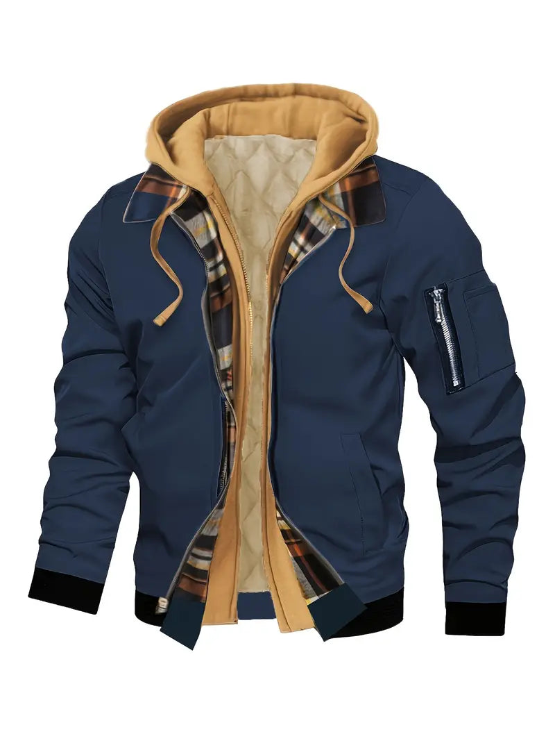 Polyester Hooded Zip Long Sleeve Jacket