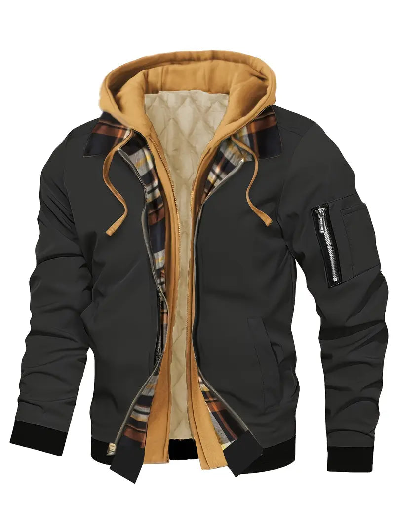 Polyester Hooded Zip Long Sleeve Jacket