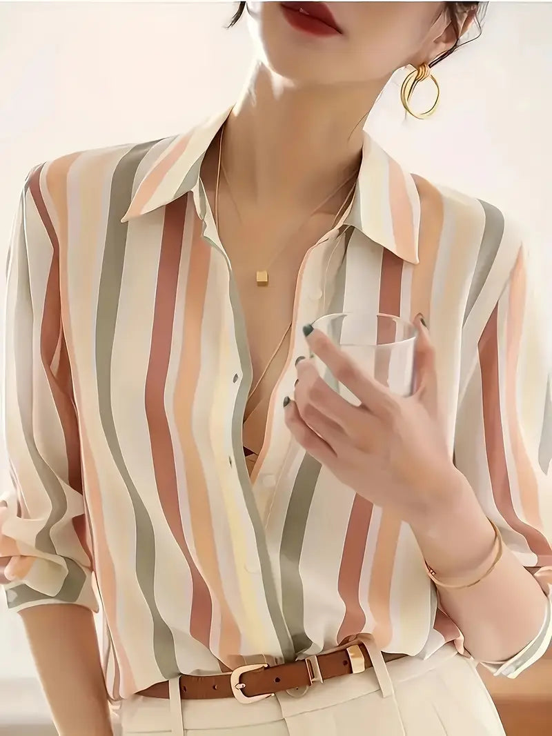 Striped Polyester Dress
