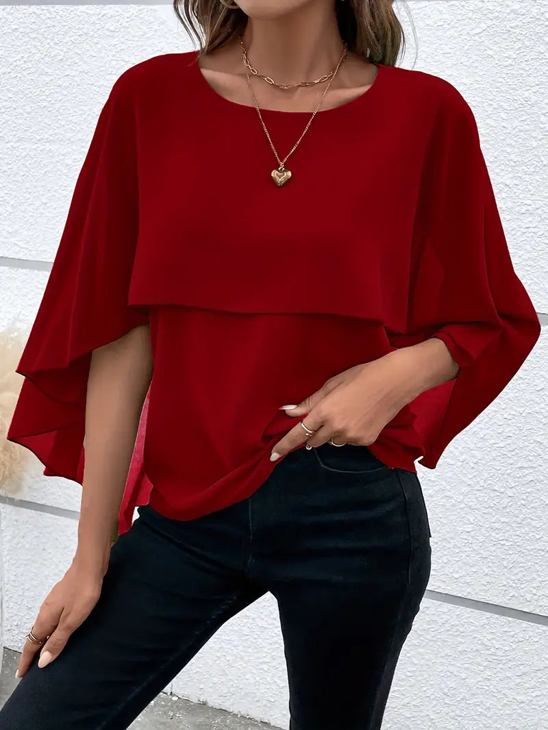 Solid Polyester Blouse