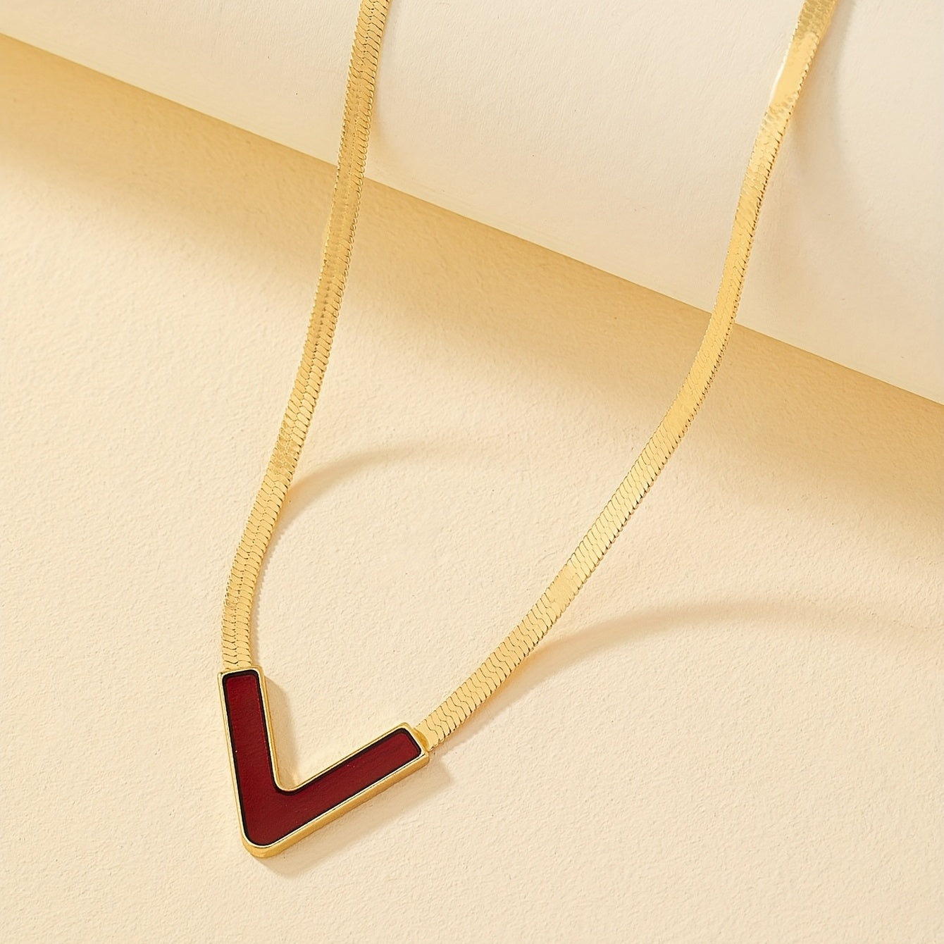 Modern Necklace with Gold-tone