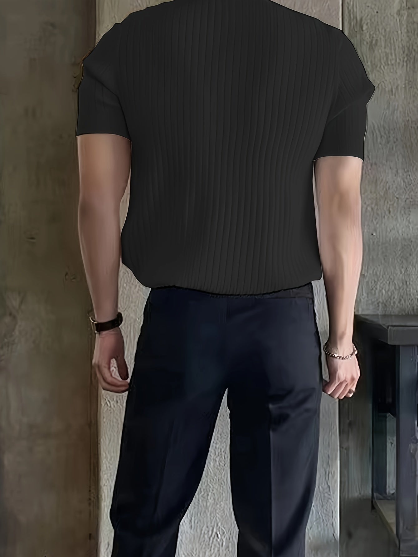2024 New Men'S Small Hole Short Sleeve Polo Shirt Knitted Sweater - Beige, Medium Stretch, Solid Color, Regular Fit, All-Season Casual Wear, Casual Wear Sweater|Minimalist Style|Knit Construction, Sweater Vest