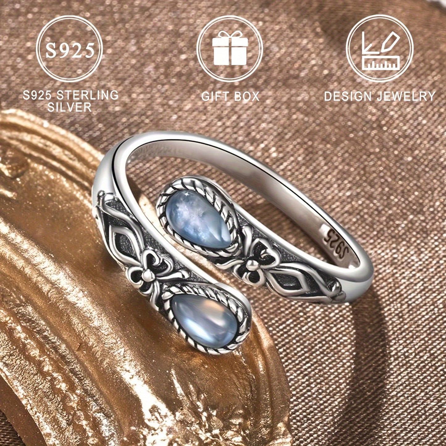 Boho Ring with Silver-tone